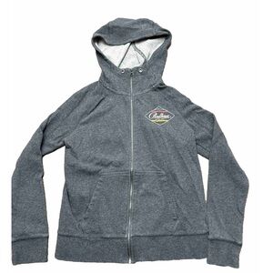 Pendleton Women Zip Up Sweater Hoodie Size small gray Logo Cotton Blend